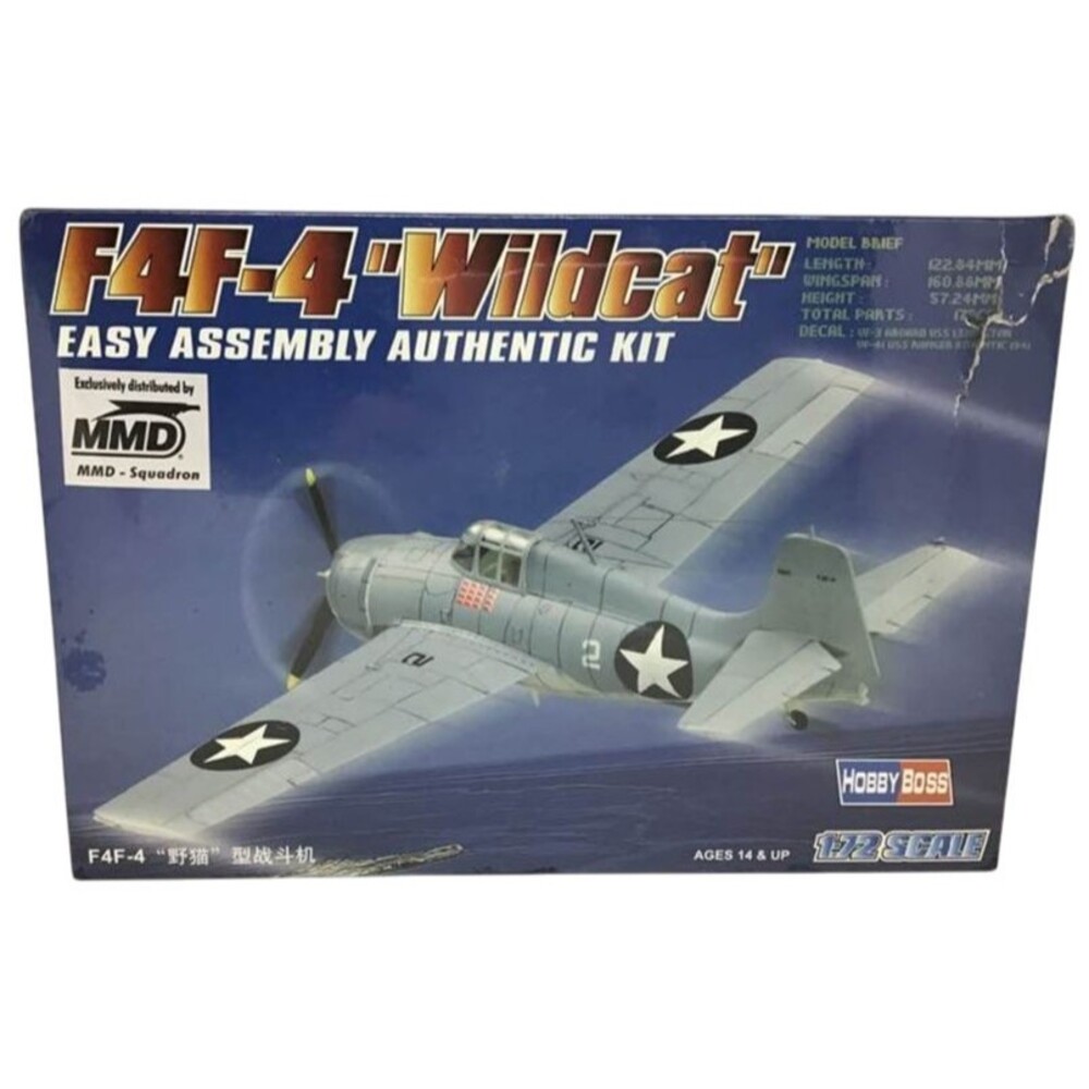 F4F-4 Wildcat Aircraft Hobby Boss Plastic Model Kit 1:72 802202009 NEW